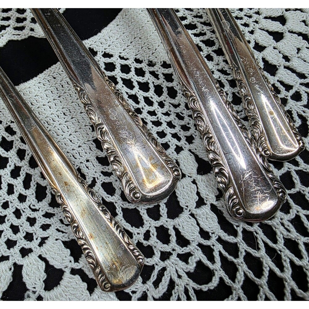 VTG Holmes & Edwards May Queen Silverplate Flatware Set w/Chest 1950s 56 Pc Set - Picture 11 of 16